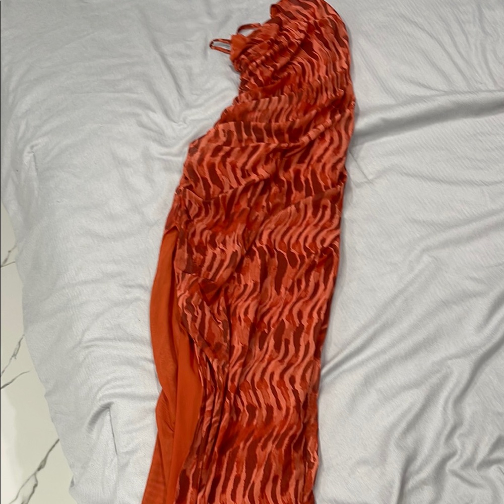Zara Orange Mesh skirt brand new